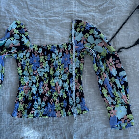 Free People Ariana Floral Puff-Sleeve Top - Picture 7 of 11